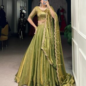 Moss Green Dhavani Set